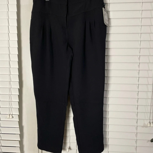 Derek Lam Design Nation Pants  Black Pleated Dress Cropped Career Sz 12 - Picture 1 of 9